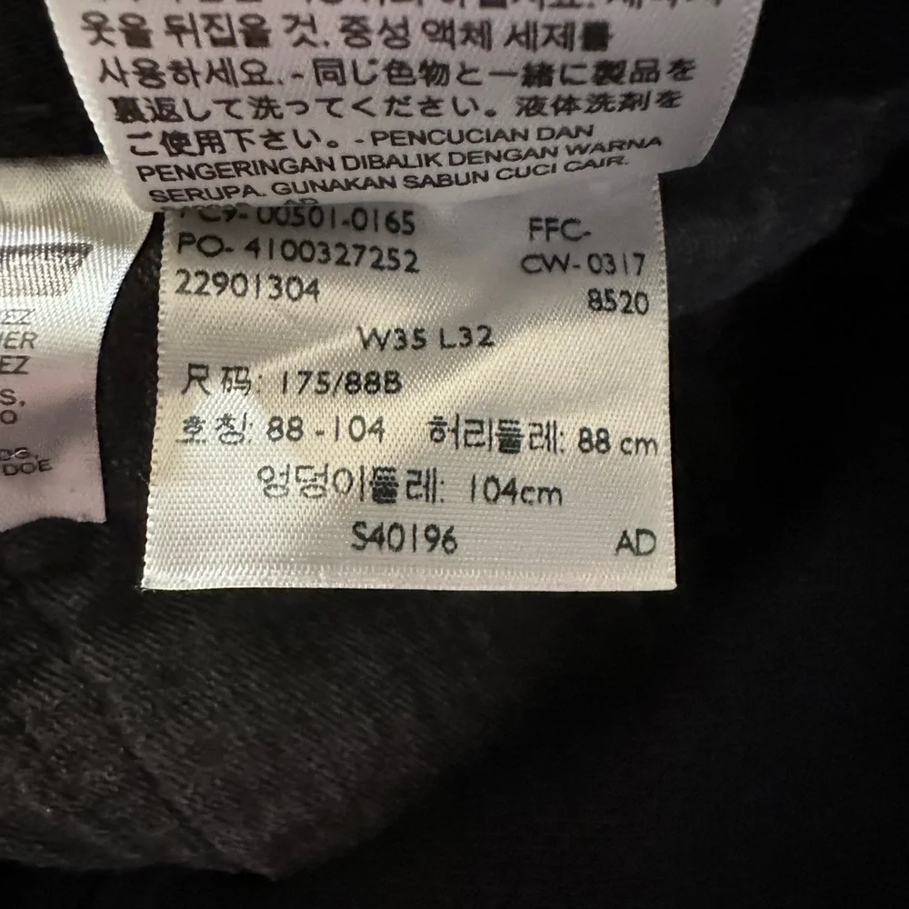 Levi’s 501 Button Fly Black Jeans Mens Tag 35x32 Original Fit Straight Leg Denim